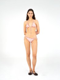Haut de bikini froncé rayé Alchemist