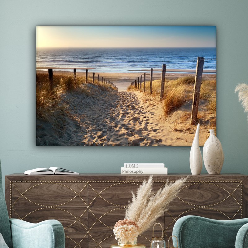 Canvas Maleri - Wall Decoration - Beach - Sea - The Holland - Dunes - Sun