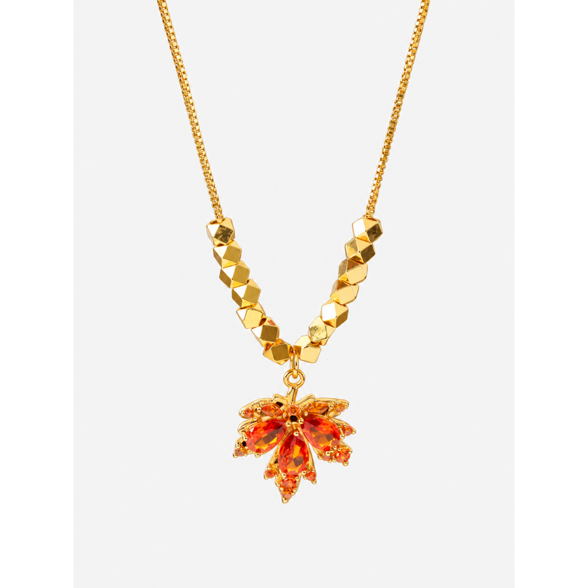 Herfst esdoorn stenen hanger ketting