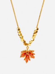 Herfst esdoorn stenen hanger ketting