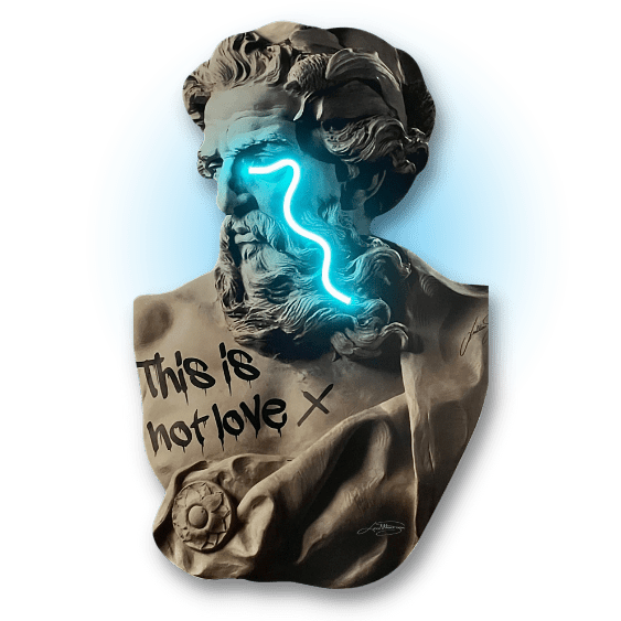 Zeus Crying V.1 | LED Wall Art