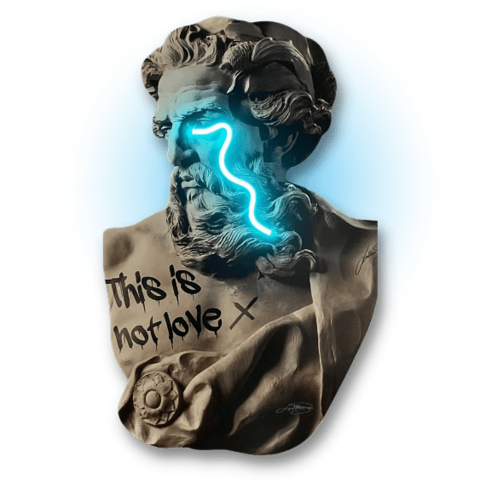 Zeus Crying V.1 | Led Wall Art