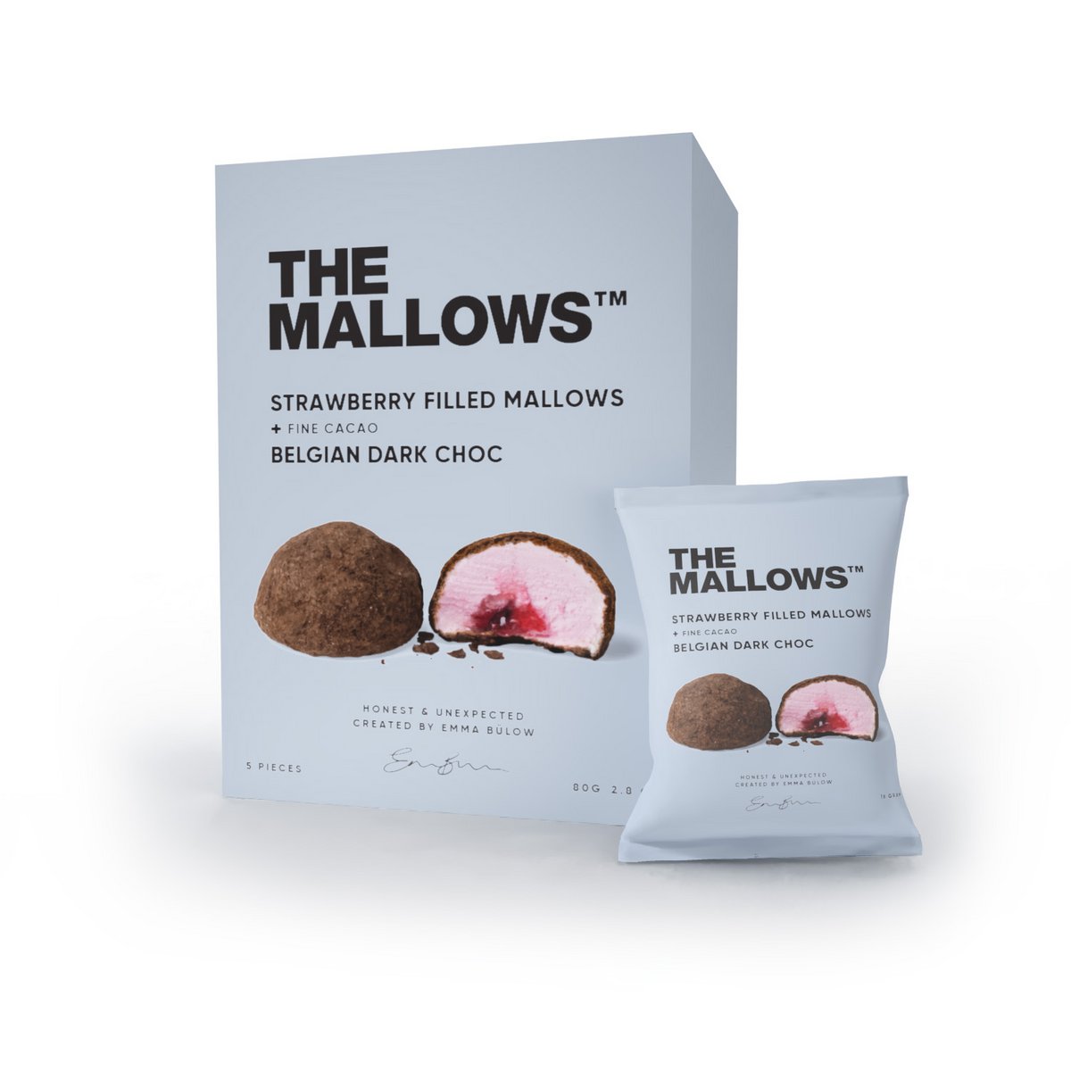 Über Erdbeer gefüllte Mallows + Dark Choc Box - 5 PCs