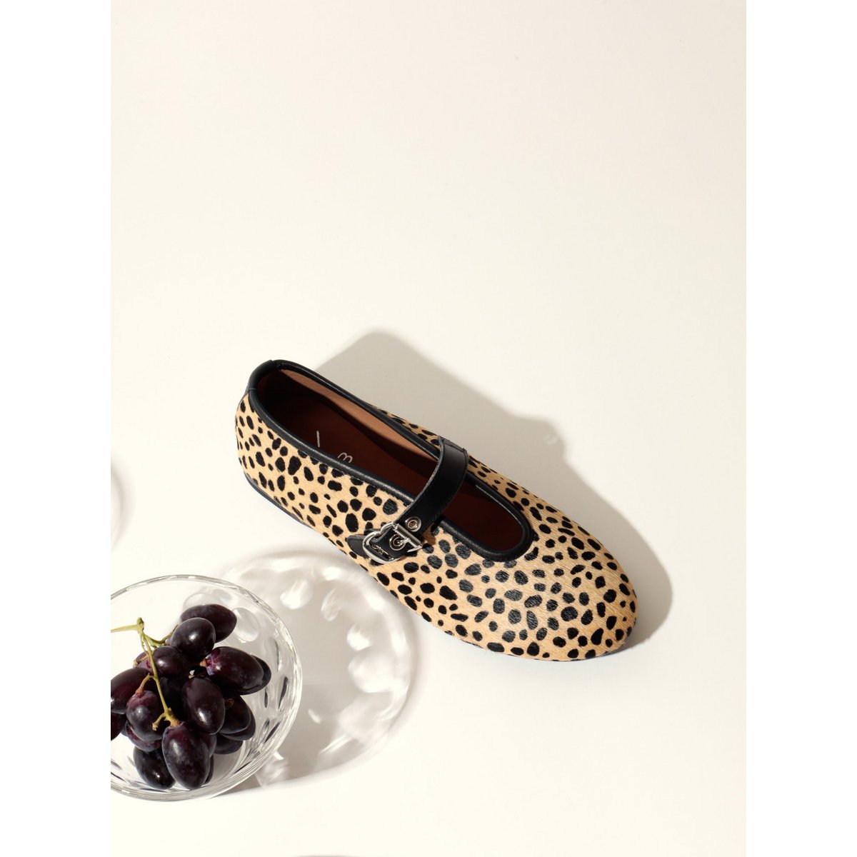 LIZA CHEETAH – Hair-On-Leder-Mary-Jane-Ballerinas