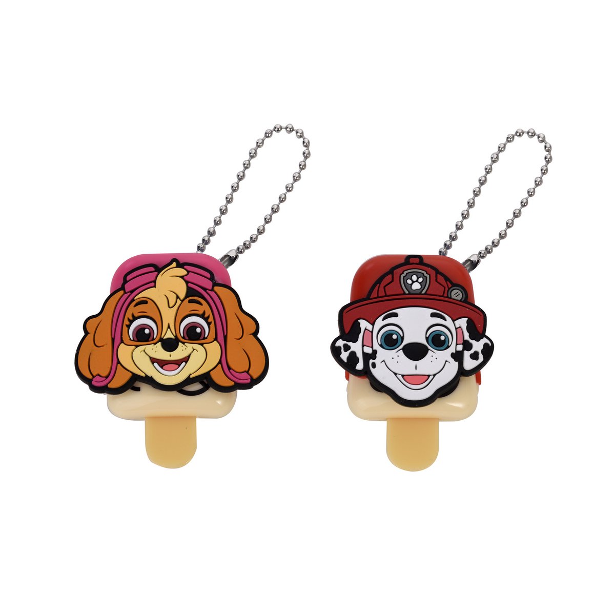 Paw Patrol, Set mit 2 Lippenbalsamen, Lippenpflege, parfümiert, Geschmacksrichtungen, Kirsche, Erdbeere, Feuchtigkeitsversorgung, Kinder, Vegan, 1 g, TAKE CARE