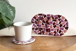 Kombipaket Mosaik-Getränkebrett und Untersetzer