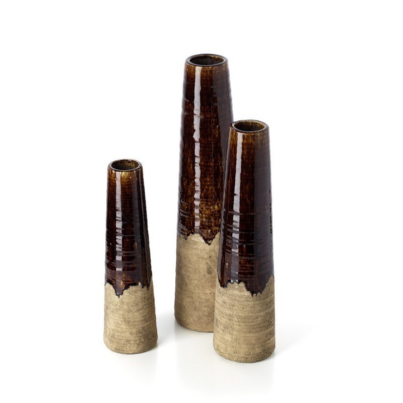 The Amber Cone Vase - Betonbrun - L