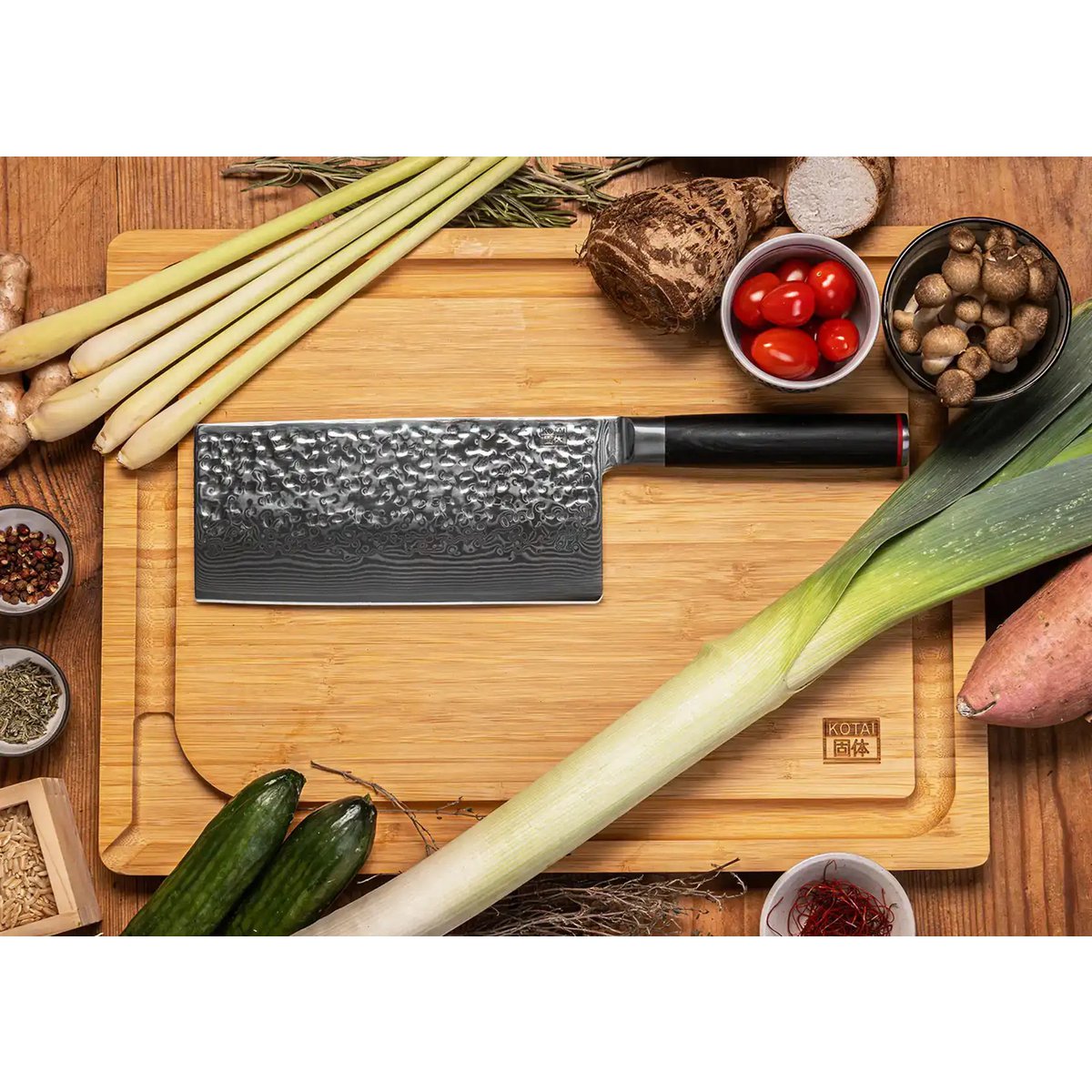 Damascus Cleaver Knife - 190 mm blade