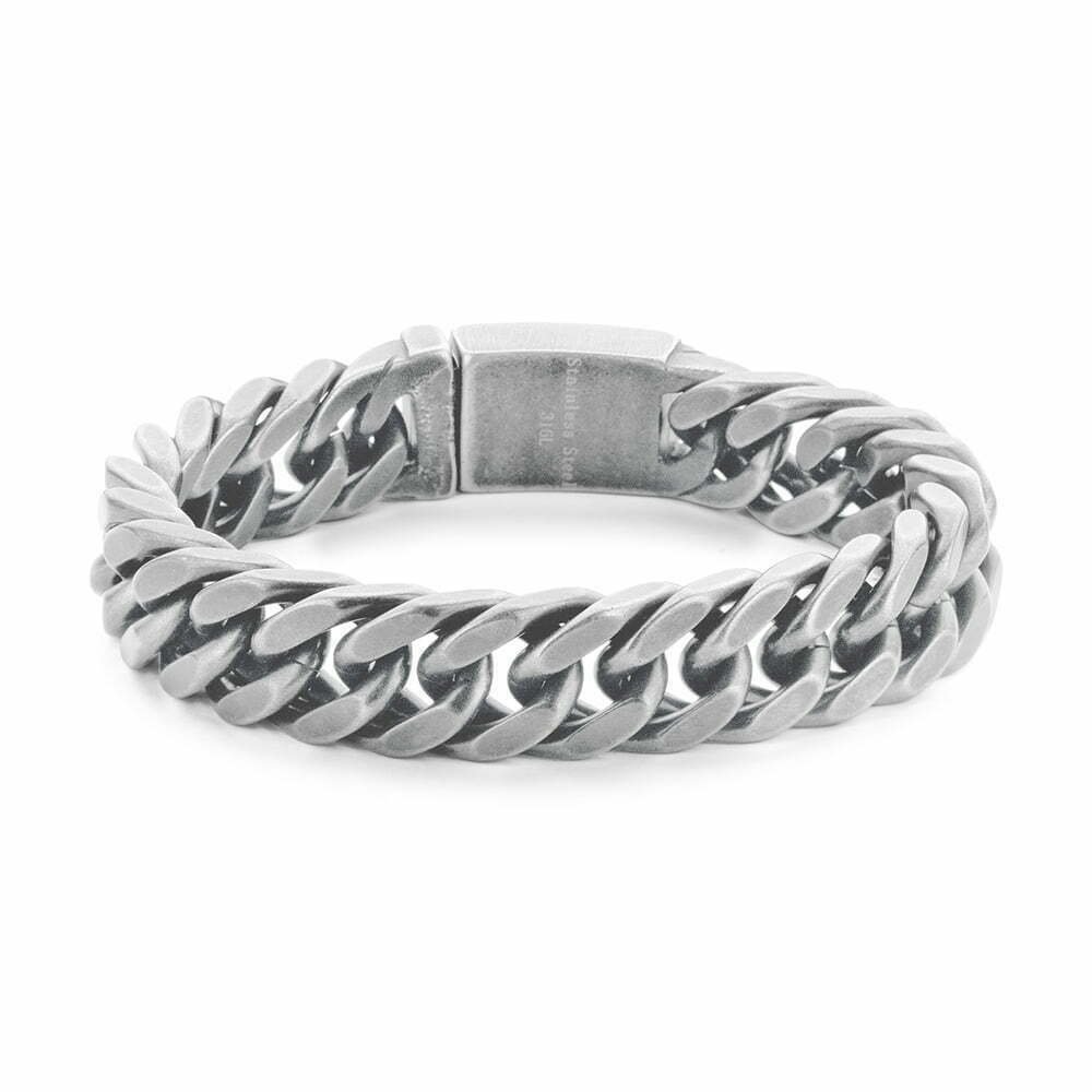 Mat stalen armband groot