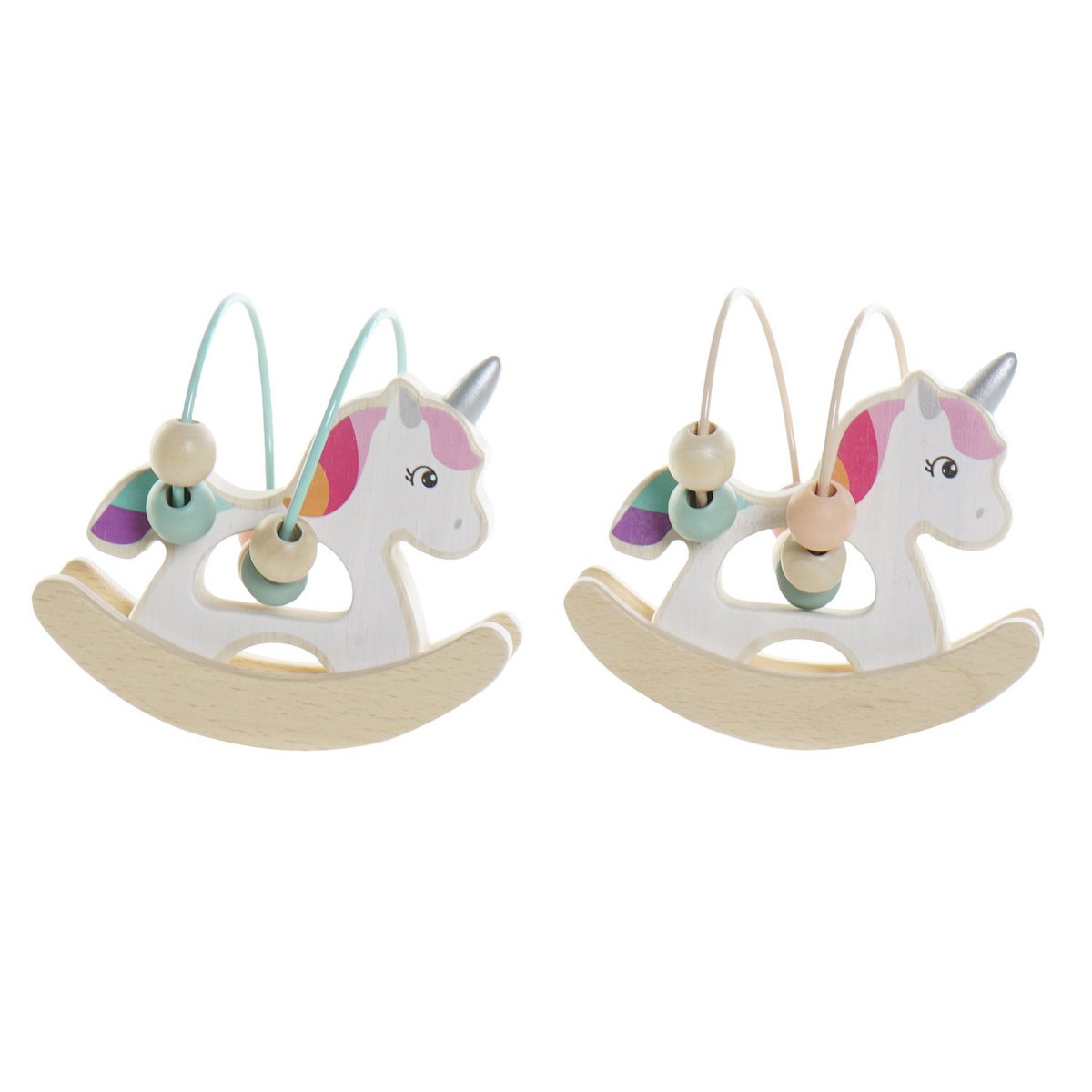 JOUET EN BOIS 12,5X8X12 LICORNE 2 ASSORTIMENTS. JE192086