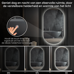 LED-badkamerspiegel Lumoire Lux ovaal 50 cm