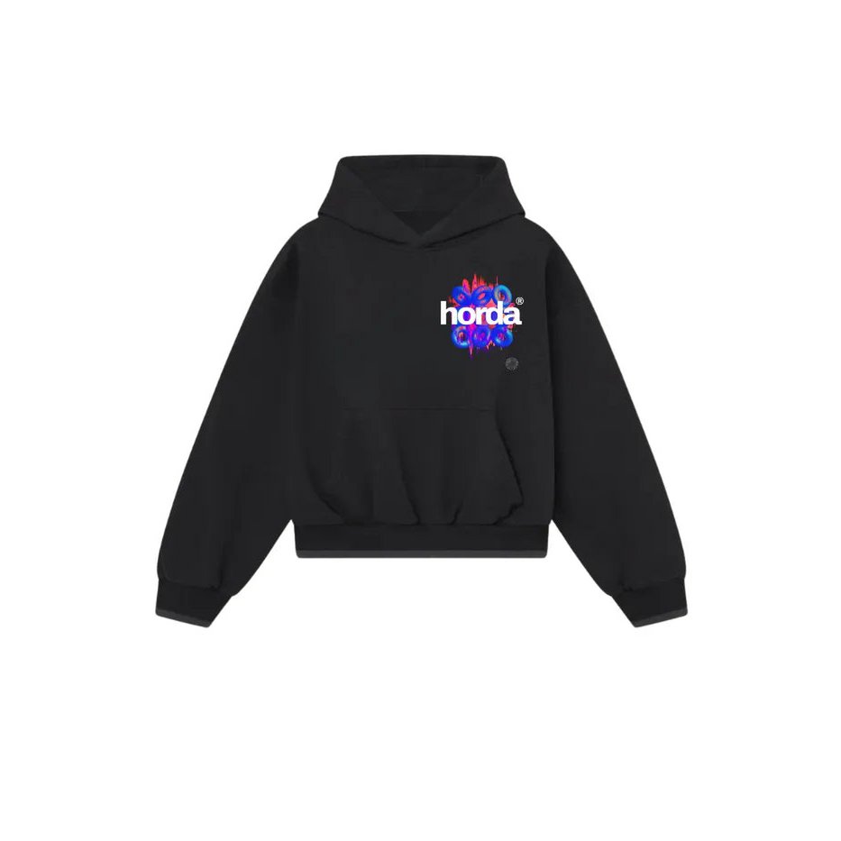 Felpa Slow Fashion Nera 330g Boxy Fit | Horda Made in Italy
