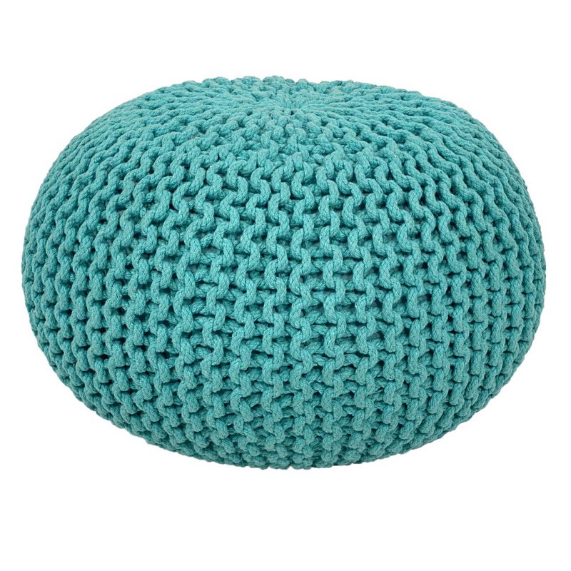 Pouf Ø 55 H 37 H 37 Strickhocker Sitzpouf Bodenkissen nachhaltig