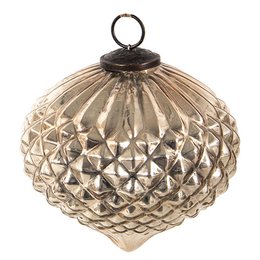 Kerstbal Ø 15 cm Zilverkleurig Glas Kerstdecoratie