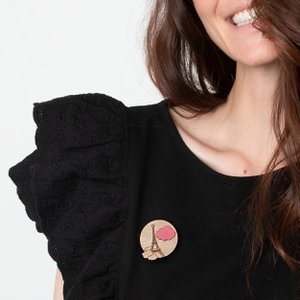 Broche PARIJS ONDER DE WOLKEN rood