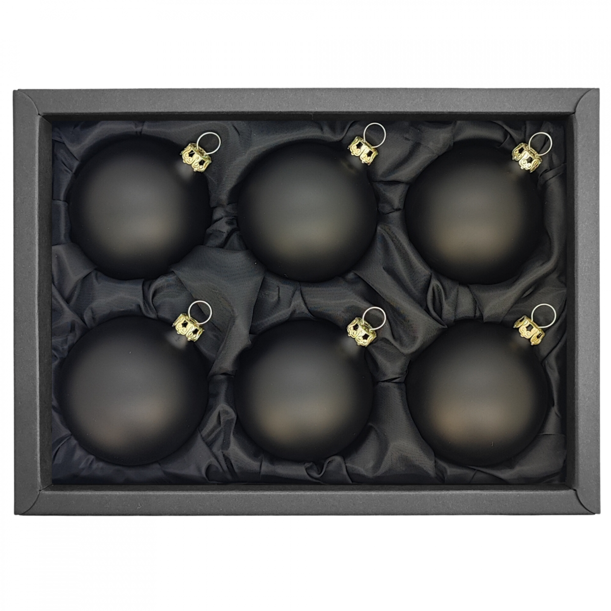 "night" - 6 cm Weihnachtskugeln schwarz matt