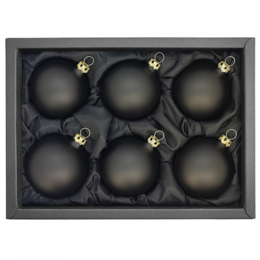 "night" - 6 cm Weihnachtskugeln schwarz matt