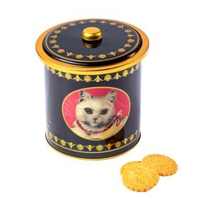 Shortbread-Keks-Sortiment aus reinem Shortbread, reiner frischer Butter und gesalzenen Butter-Karamell-Chips – „White Cat“ Metalleimerbox 250 g
