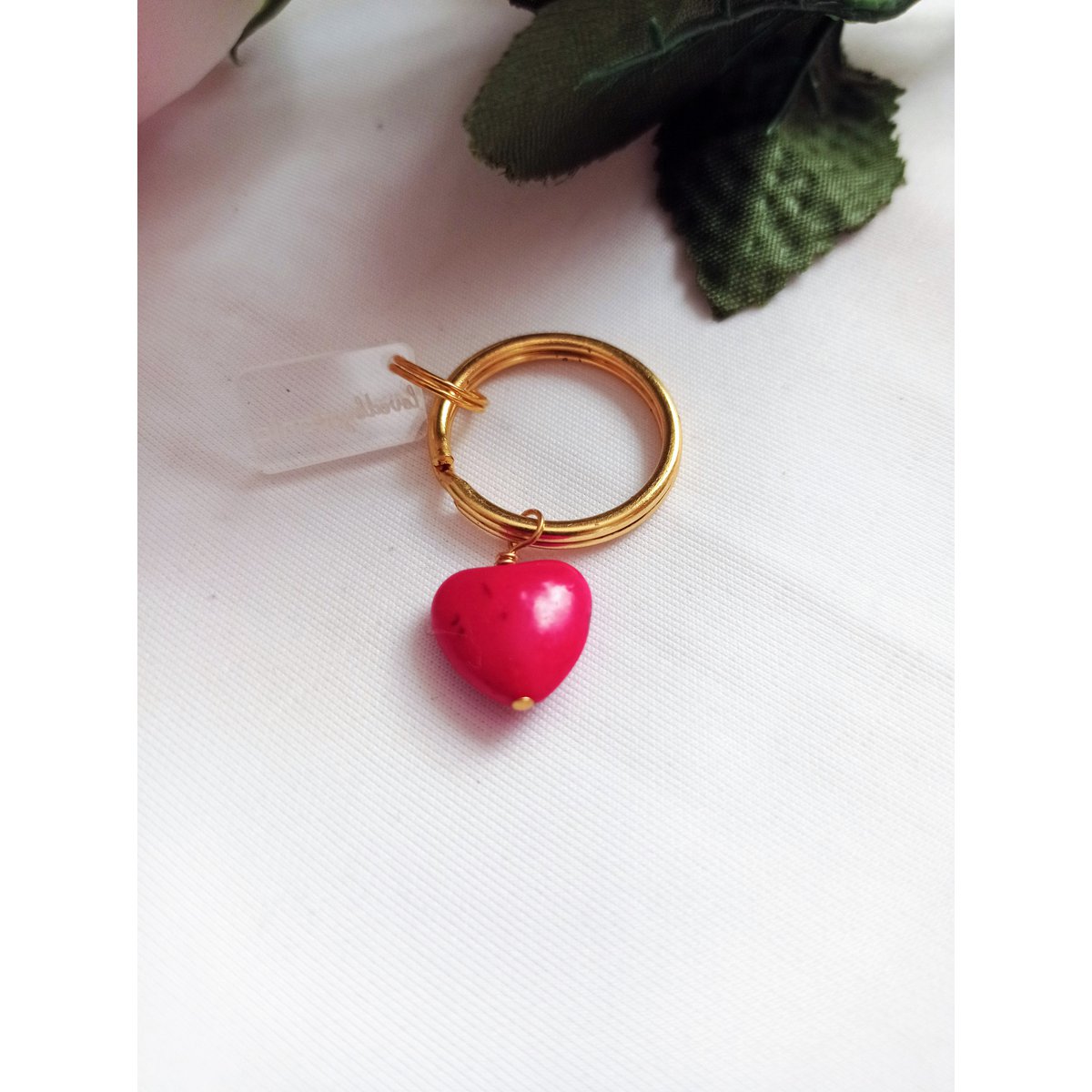 Llavero de corazón rojo, llavero en forma de corazón, accesorio de llave apasionado, llavero elegante | por lovebynlanla