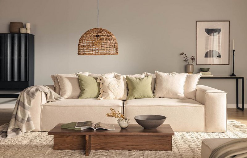 Van Morris 4-seater Sofa, Beige Chenille, removable & washable covers