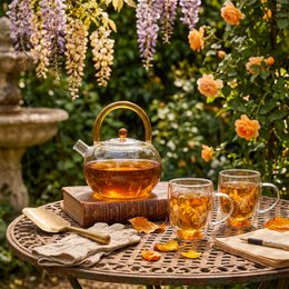 Glass teapot with yellow handle 800ml