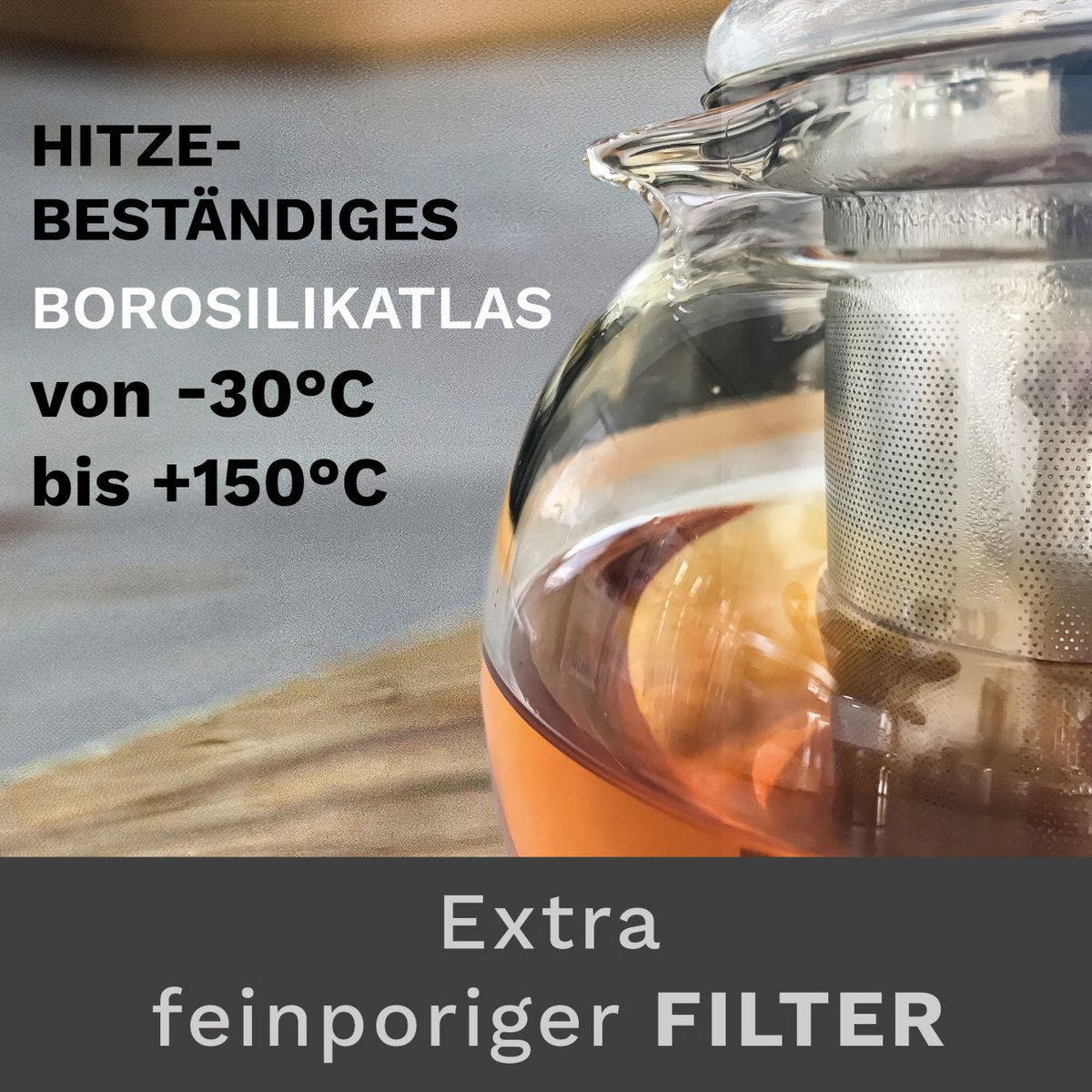 They create Glasteekanne 1,3l with 2 Teeblumen