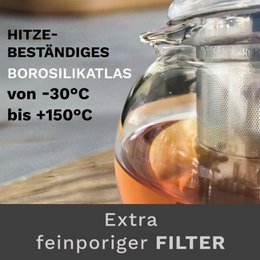 They create Glasteekanne 1,3l with 2 Teeblumen