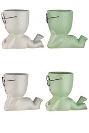 Vaso in ceramica "Smile" c. Occhiali VE 4 so