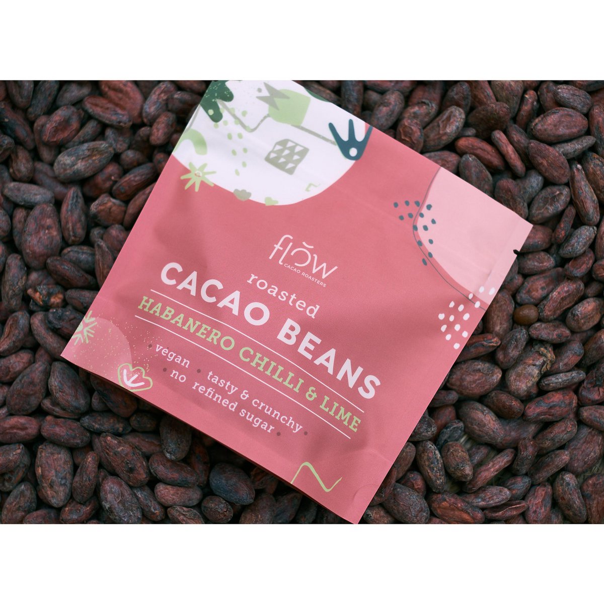 Roasted cacao beans with lime and habanero