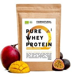 Organic whey protein powder with mango flavor. Contains high-quality whey protein to support muscle growth and recovery. Suitable for protein shakes and smoothies.