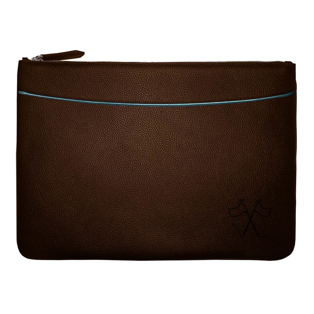 VUE LAC maletín de ordenador con bolsillo frontal Negro, borde Lavanda 38cm