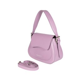 RB1030CI | Borsa Donna a Spalla EMMA con pattina in Vera Pelle Made in Italy. Accessori in metallo Argento Lucido - Colore Lilla - Dimensioni: cm 24 x 18 x 9 + 14,5 (Luce manico)