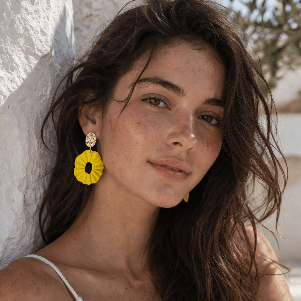 LEMONADE and PISTACHIO - Yellow and Green Artisan Earrings