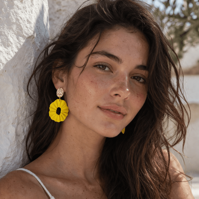 LEMONADE and PISTACHIO - Yellow and Green Artisan Earrings