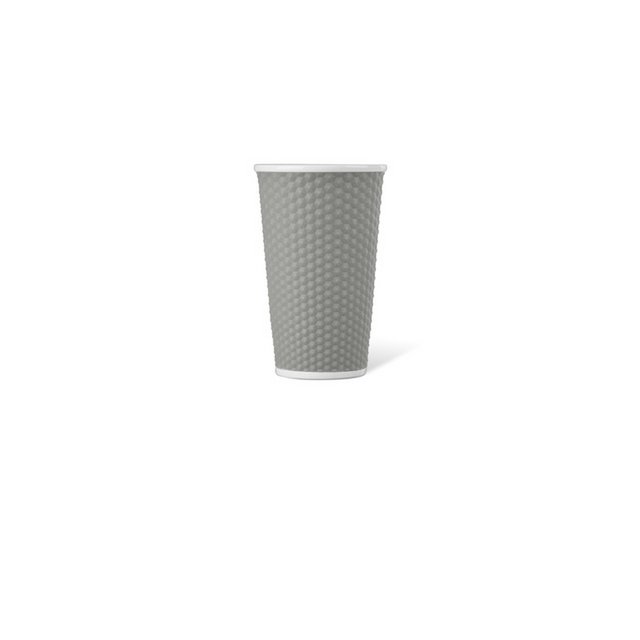 Tasse en porcelaine LAP 450ml avec silicone. grip nid d'abeille L.Gris