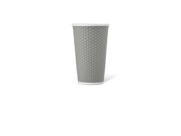 Beker porselein LAP 450ml met silic. grip honingraat L.Grey