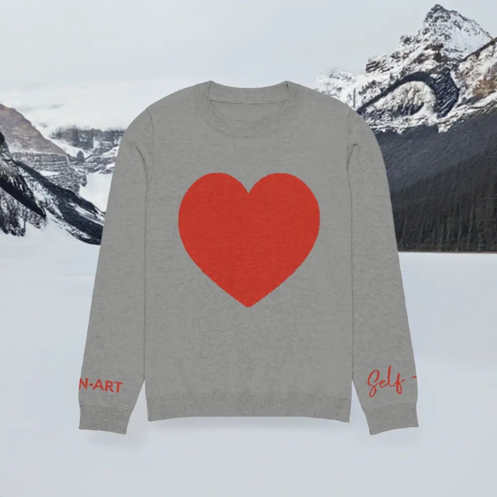 Heart - Strikket sweater med rund hals GRÅ | strikket sweater med rund hals