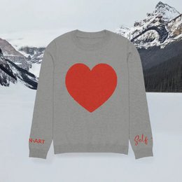Heart - Strikket sweater med rund hals GRÅ | strikket sweater med rund hals