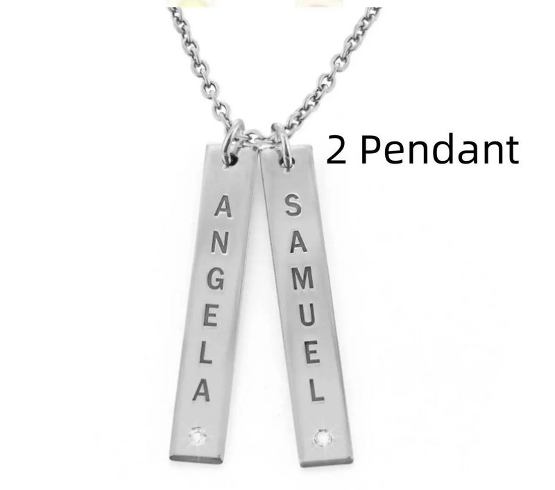 Personalisierte vertikale Halskette, Muttertagsgeschenk
