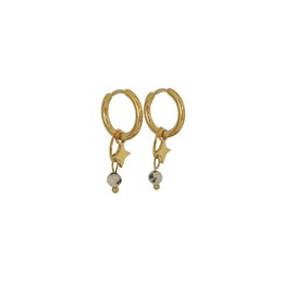 Boucles d'Oreilles Jaspe Dalmatien & Étoile - Or