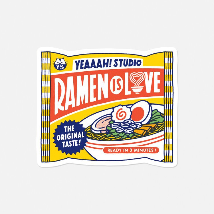 Naklejka „Ramen to miłość”.