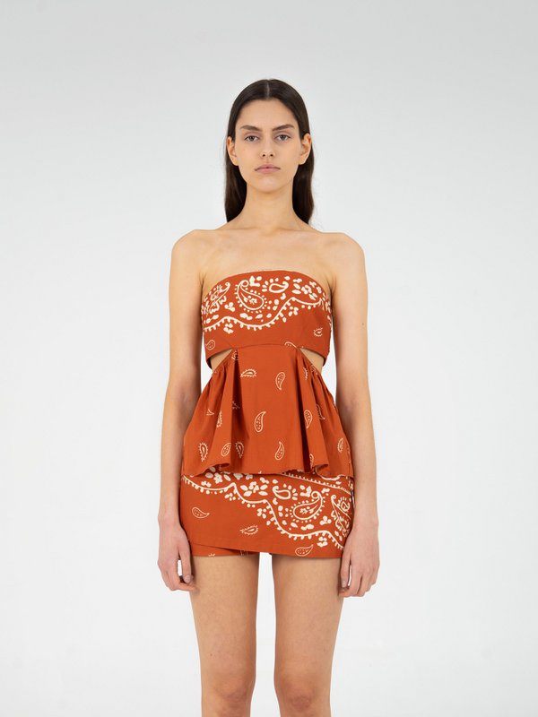 Top mit Terracotta-Print im Bandana-Stil von Vision