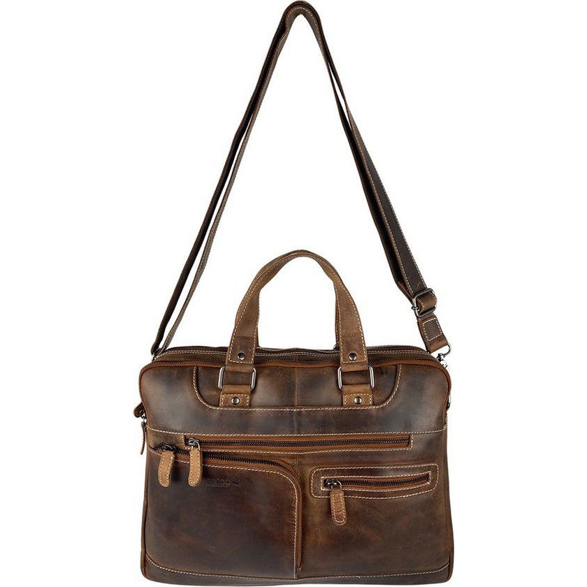Laptop Bag Messenger Bag 15 6 tommer Buffalo Leather Leather Cognac