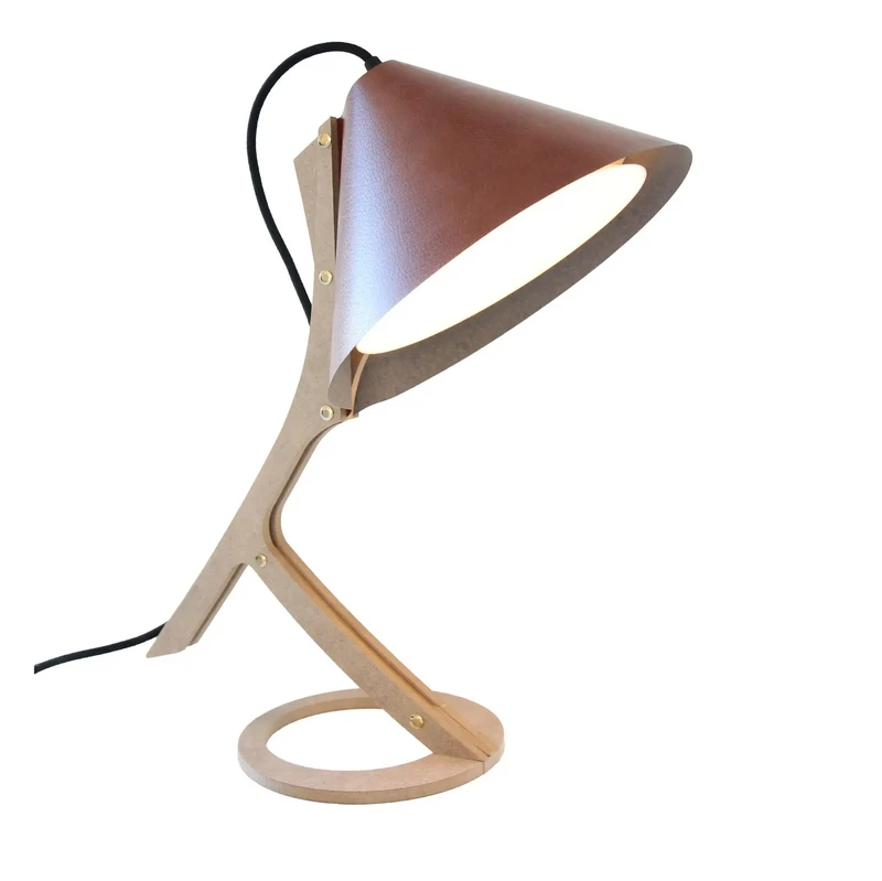 SILENCE Tischlampe aus Upcycling-Leder