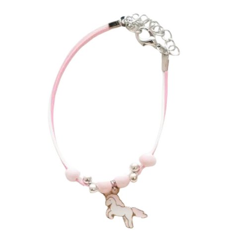 Kordelarmband für Kinder - Einhorn - Zauberhafte Rose
