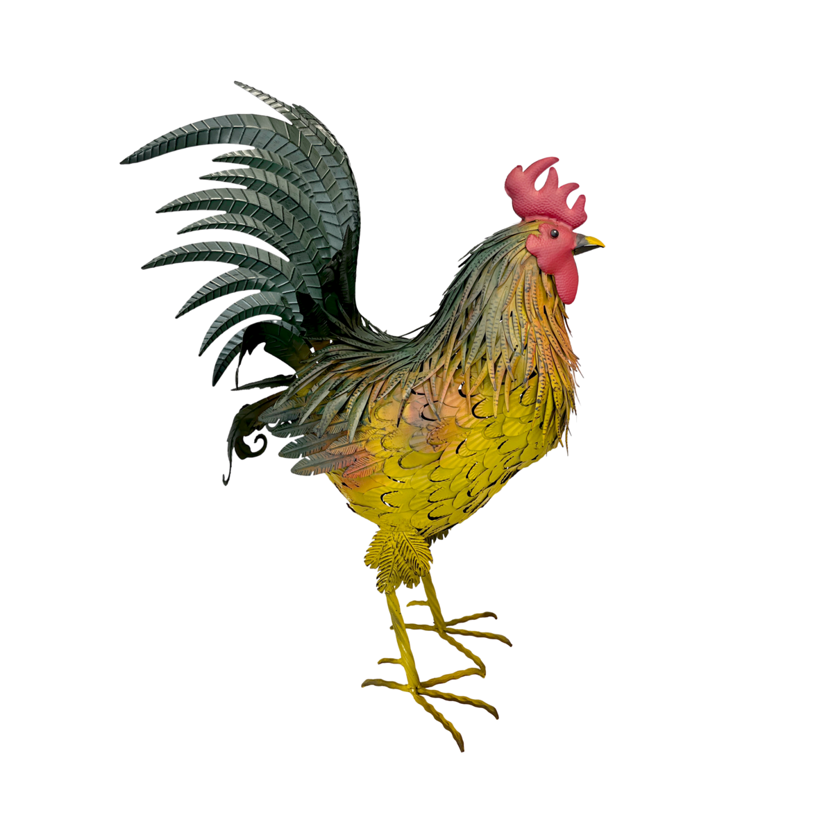 Gallo gigante h 95x70x40 cm colorido en hierro