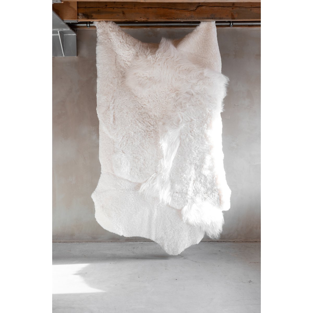 Melange schapenvacht karpet - Wit