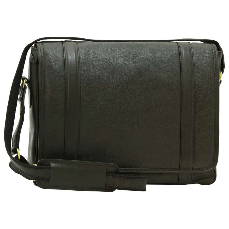 Soft Calfskin Leather Messenger Bag - Chestnut
