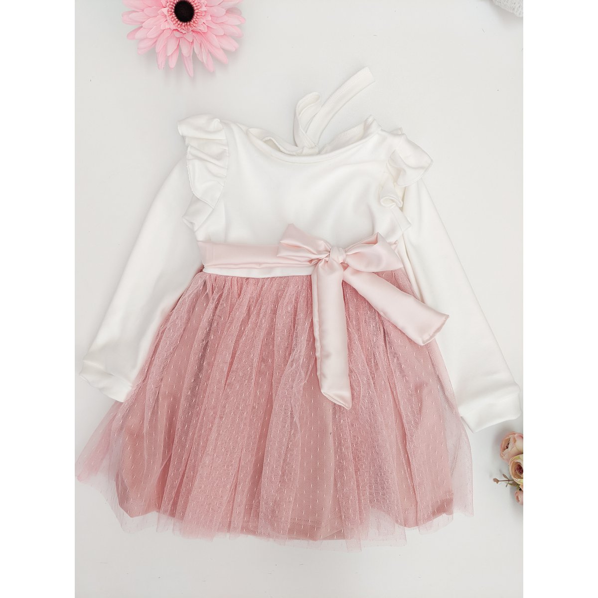 Mädchen Tutu Tüllkleid mit Satinschleife