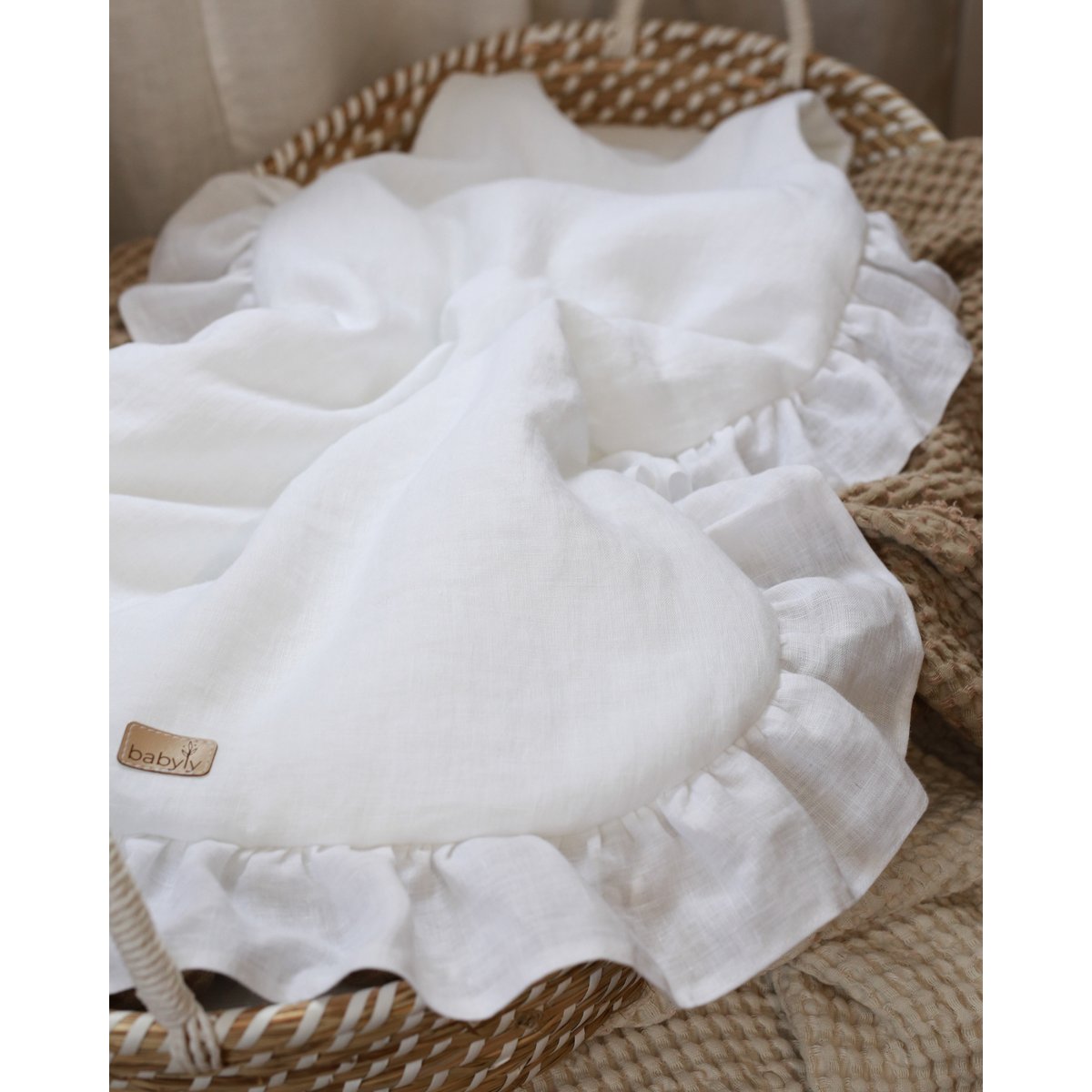 linnen babyslaapzak met ruches, babyslaapzak met ruches zomer 1 TOG, 1,5 TOG, 2,5 TOG